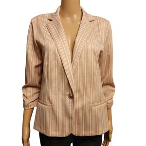 Beige Striped Stretchy Blazer Size M